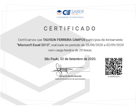 imagem do certificado
